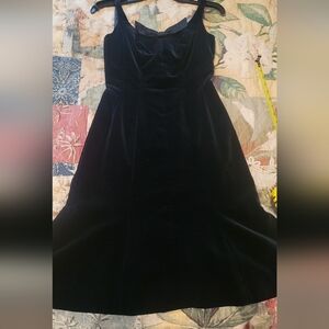Vintage 1960s Velvet Black Dress LBD ILGWU Made Audrey Hepburn Style